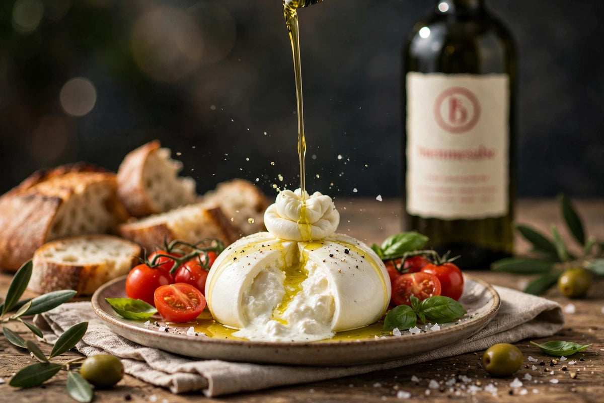 Burrata con aceite bienmesabe